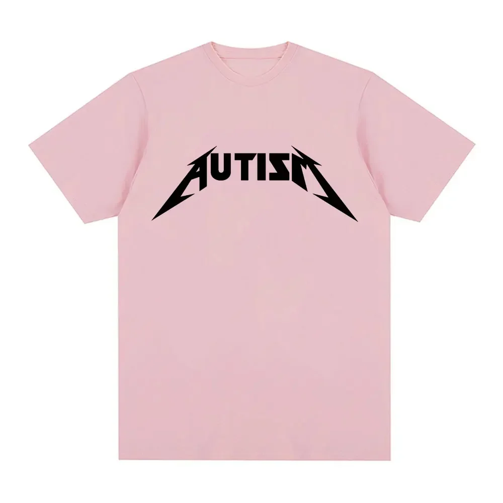 Autism Metal Rock Meme T-shirt Men Women Fashion Hip Hop Short Sleeve Oversized T-shirts Summer Sport Loose T Shirt Tops