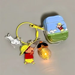 Crayon Shin-Chan Earphone Case Apple Wireless Kawaii Bluetooth Earphone Airpods1 2 3 Pro Keychain Model Protective Shell Girls