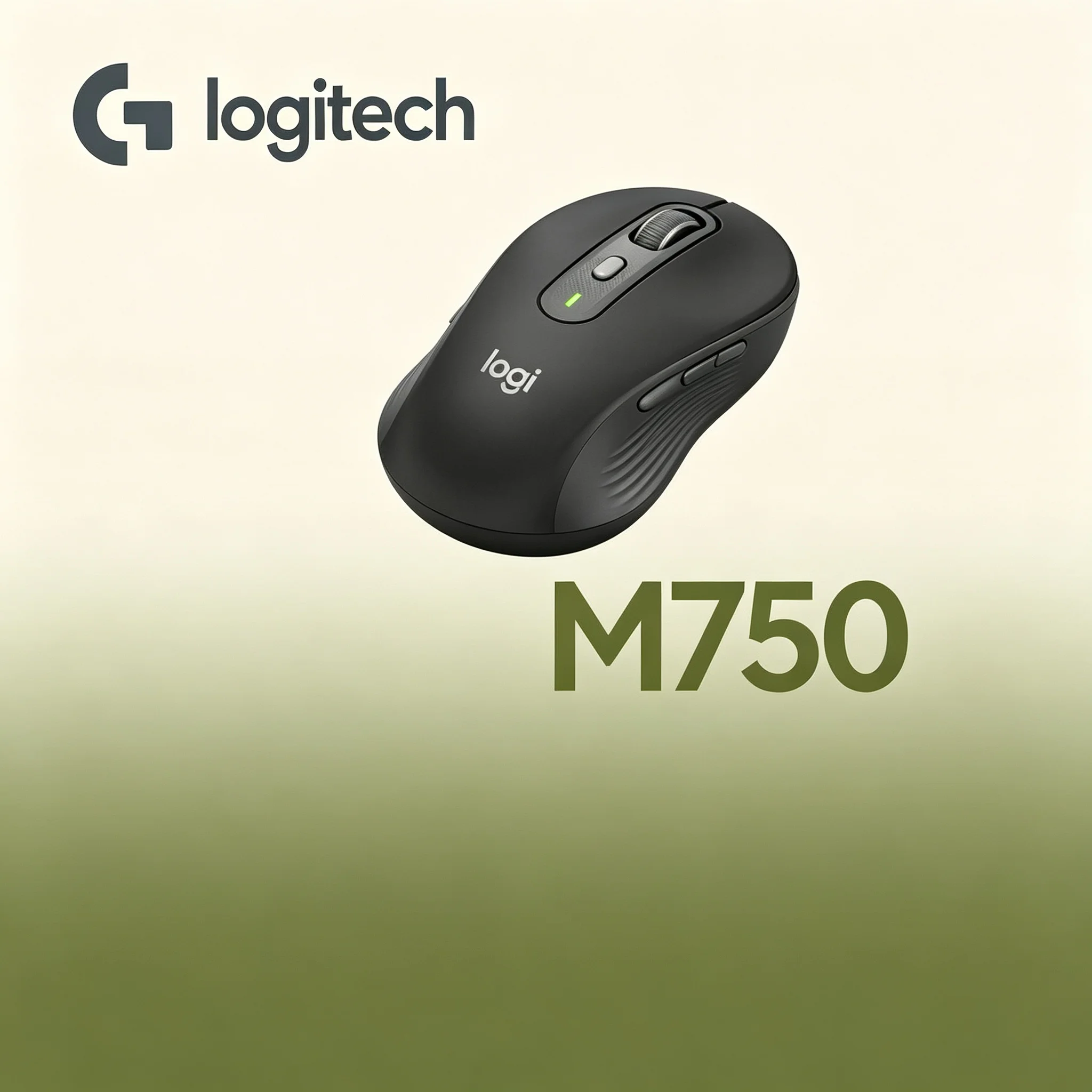 Logitech M750 Contoured Grip Wireless Bluetooth Mouse,Adjustable 400‑4000 DPI,6 Programmable Keys Mice For Windows Mac Desktop N