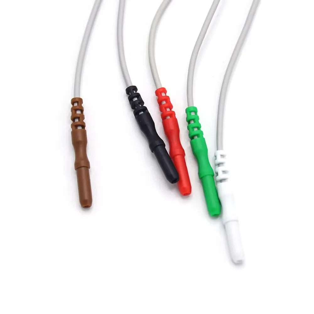 AAMI Standard 5-Lead ECG Clip-on Lead Cable, AHA Type ECG Cable