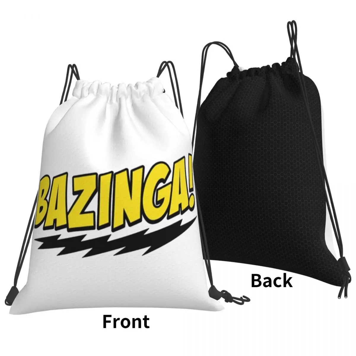 Bazinga The Big Bang Theory Backpacks Portable Drawstring Bundle Pocket Sports Bag Book Bags for Travel School