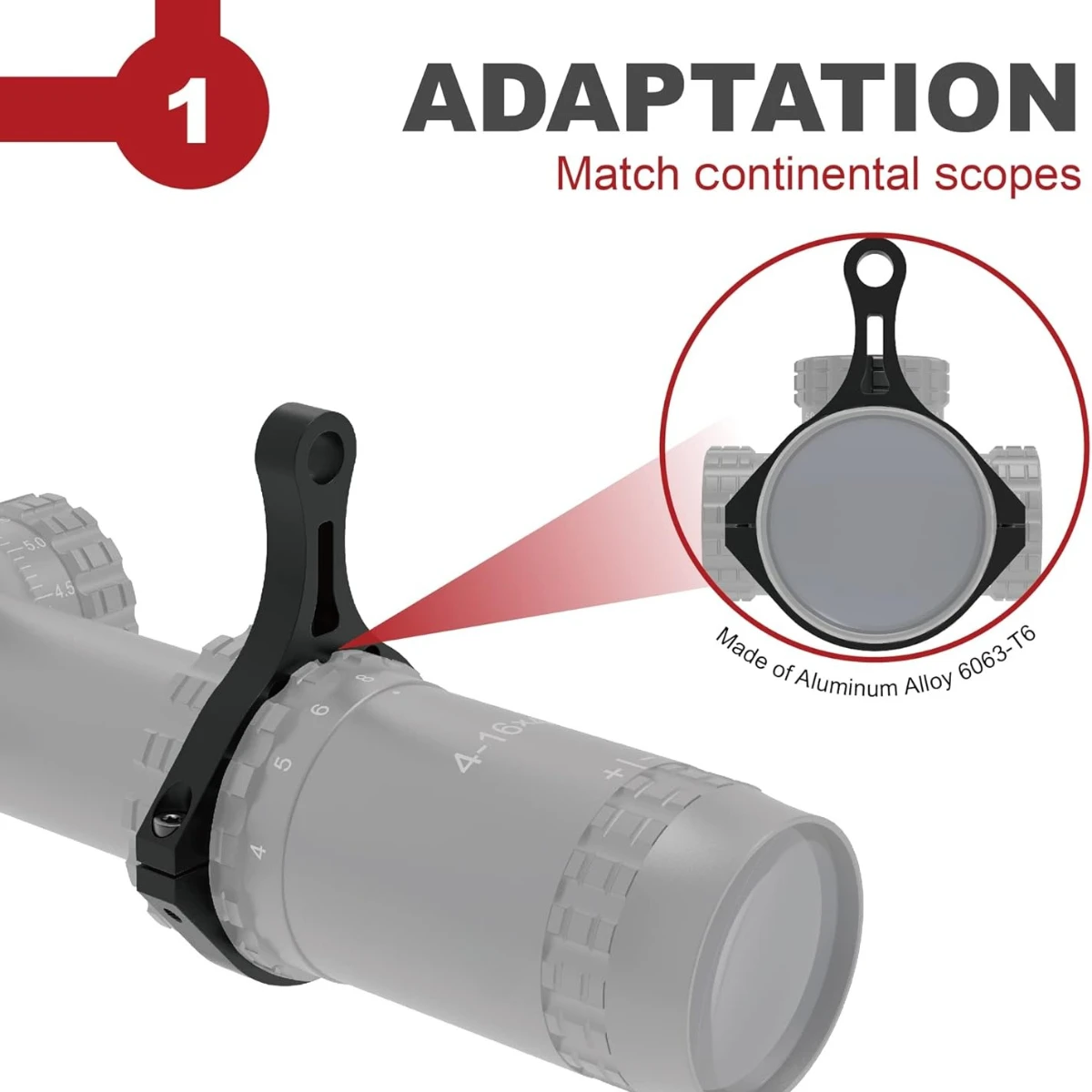 

Optics Riflescope Throw Lever Fit For 42mm-47mm Dia. Rifle Scope Adjustment Accessories
