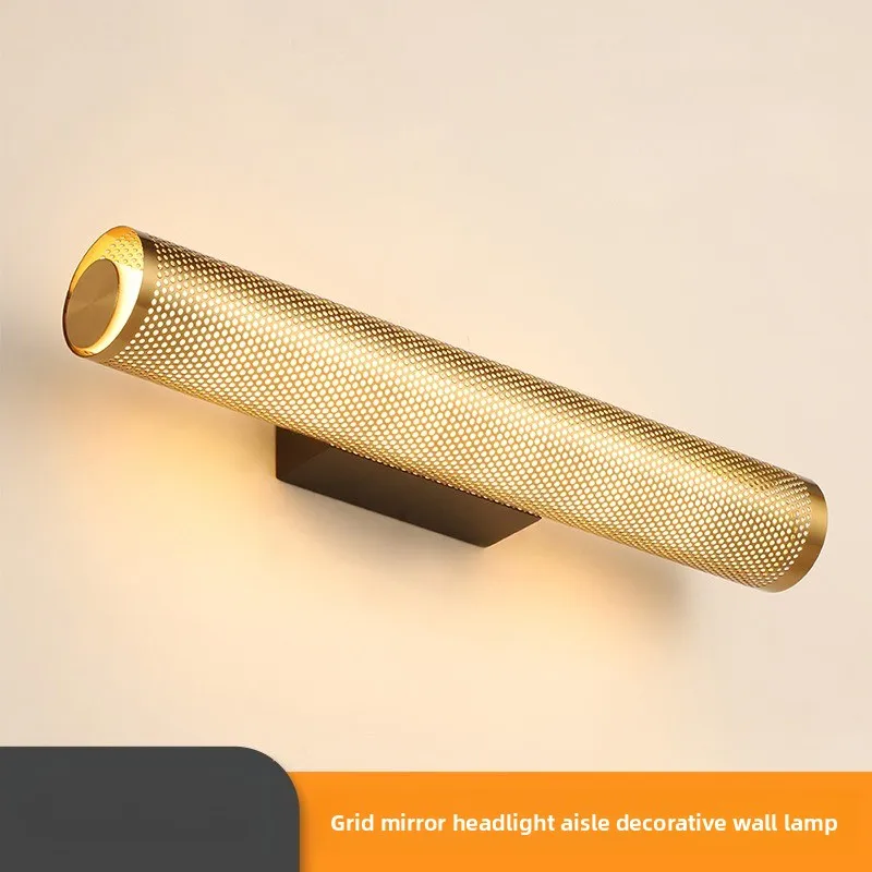 Bathroom Mirror Light Dresser Metal Mesh Wall Light Decorative Mirror Headlight