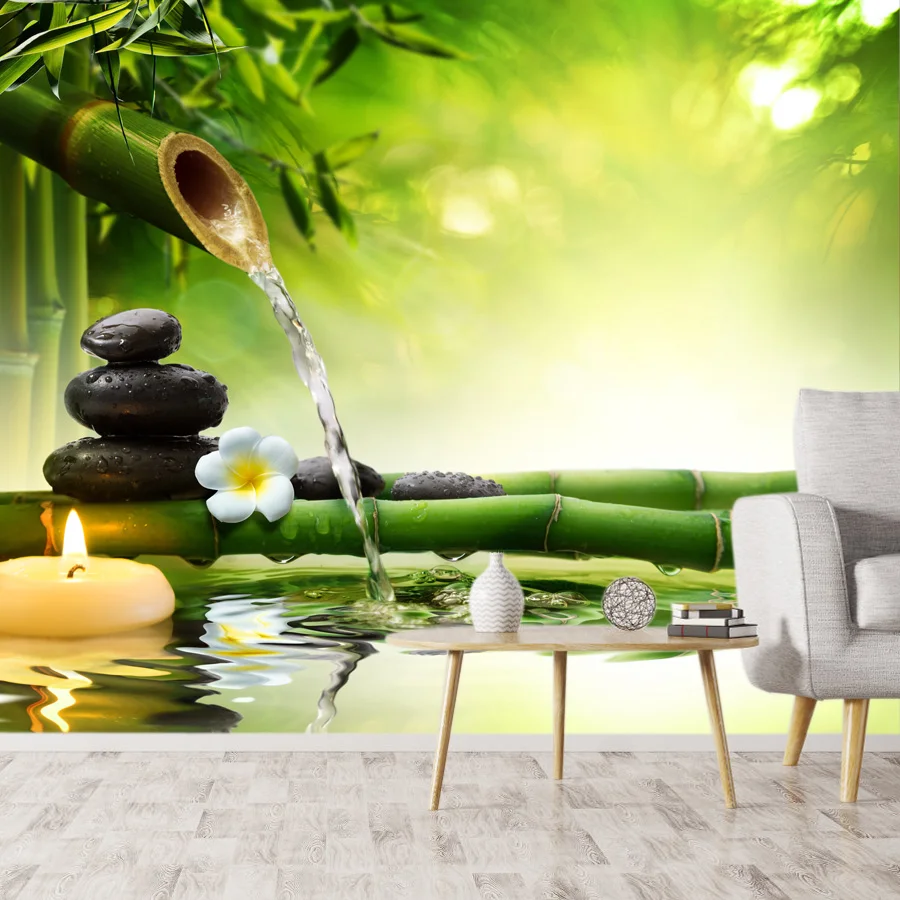 

Custom Peel and Stick Sticker Accept Wallpapers for Living Room Contact Wall Papers Home Decoration Nordic Bamboo Stone Murals