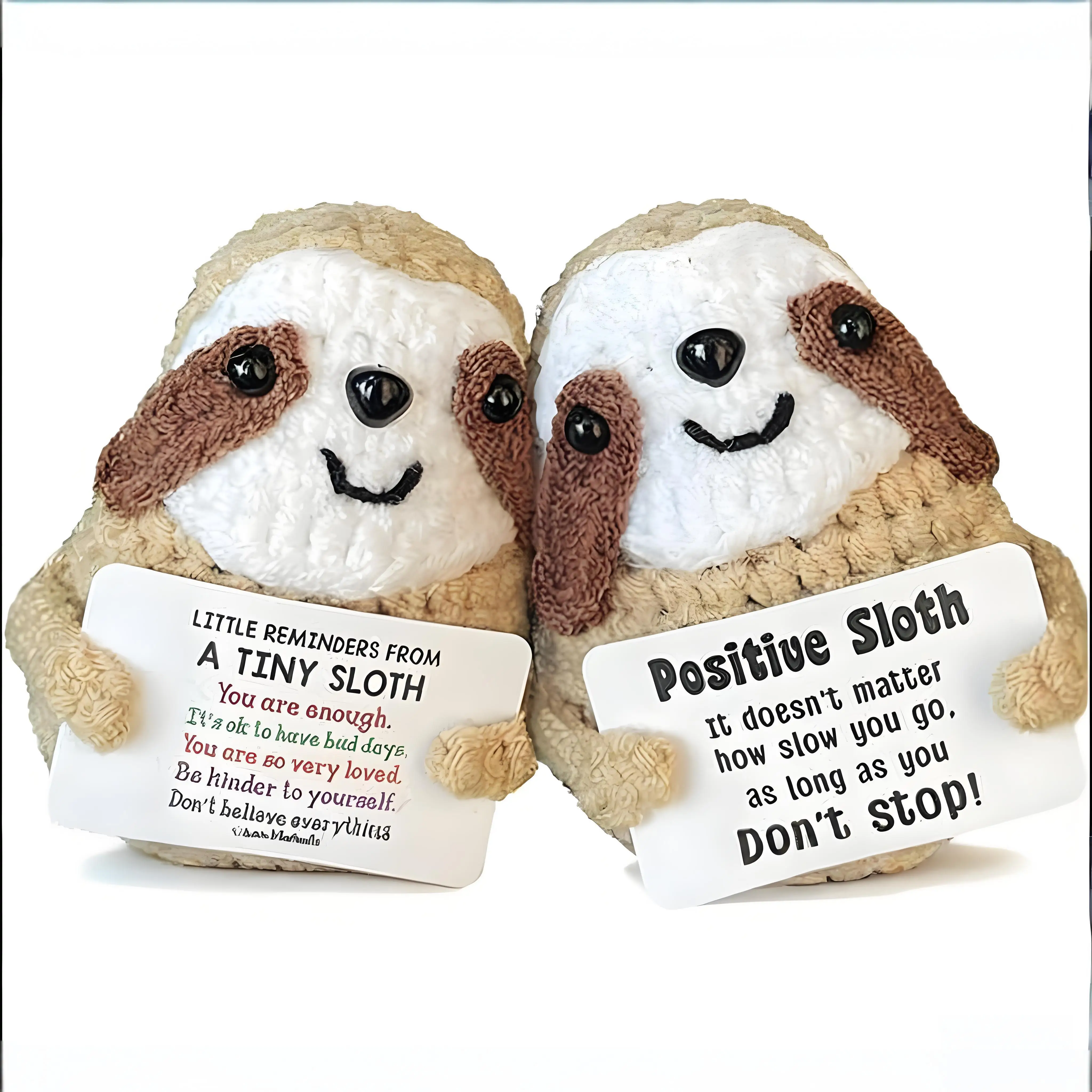 Positive Crochet Sloth -  Handmade Emotional Potato Pickle for Women Men Birthday Gifts Christmas Stocking Stuffer