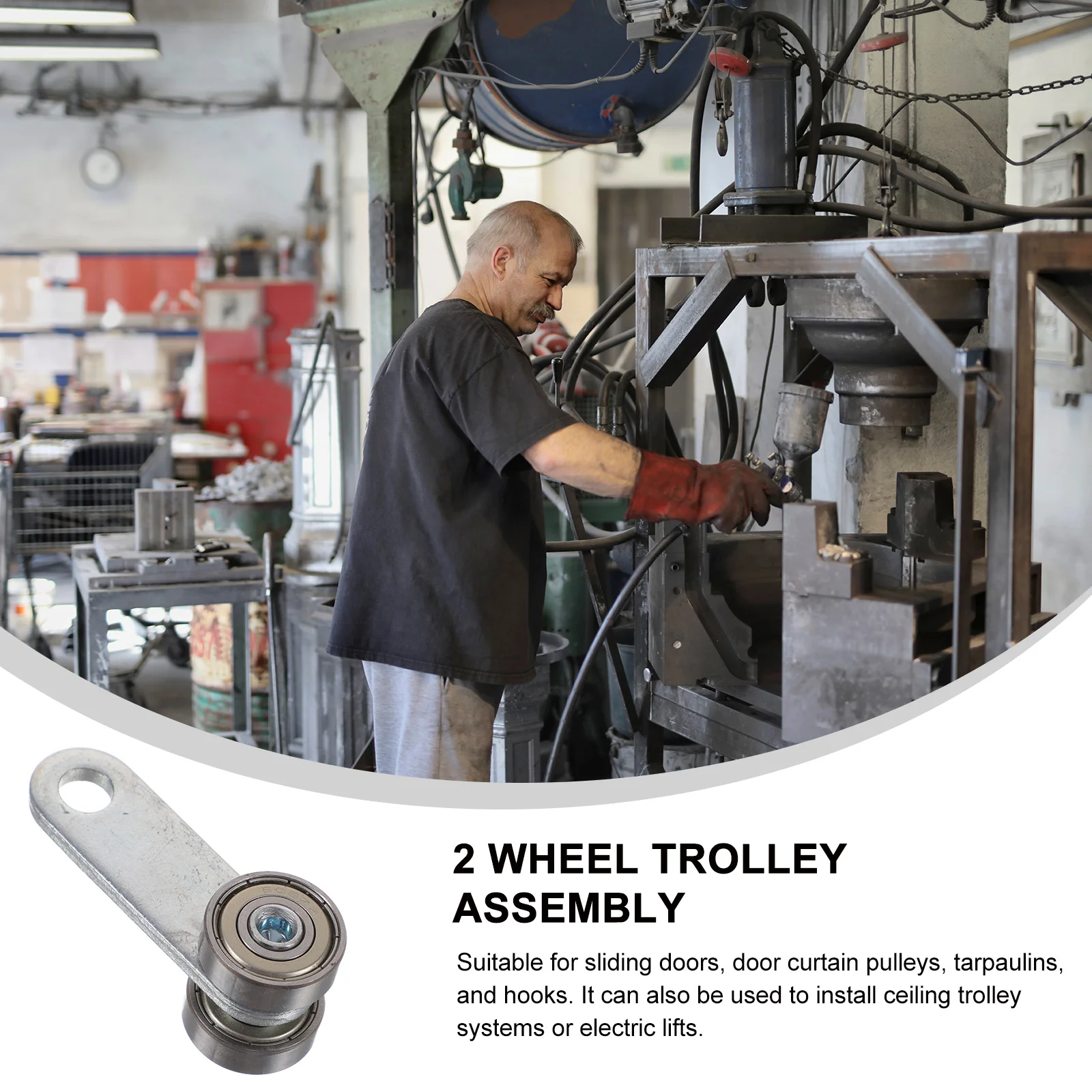 Trolley Assembly High-Precision C30 Sliding Door Hanging Wheel Handtruck Roller Pulley Steel Fittings