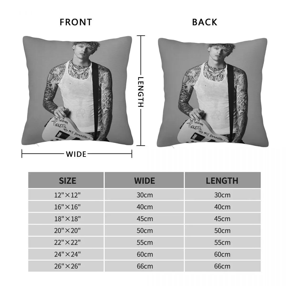 Kelly With The Guitar Pillowcase Polyester Linen Velvet Printed Zip Decor Home Cushion Cover