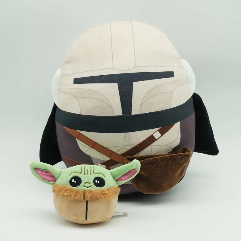 New In Stock Mandaloria-N Helmet Mask Role Play Grogu Soft Plush Toy Set 2pcs Cute Collectible Toy Birthday Gift For Fans