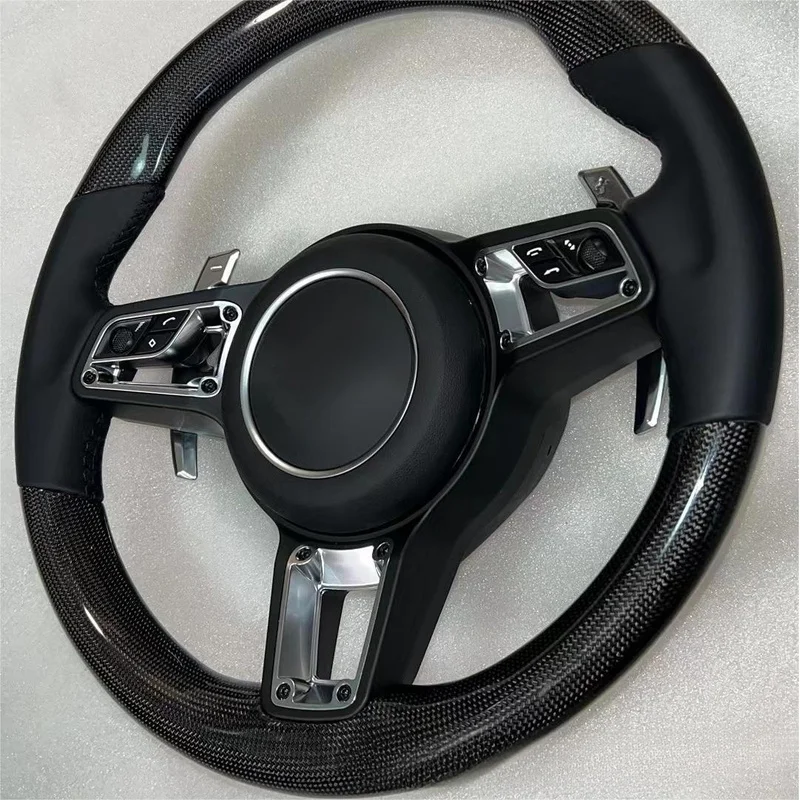For Porsche 911 Cayenne Boxster Macan Panamera Modified Anti Slip Steering Wheel With Horn Shell