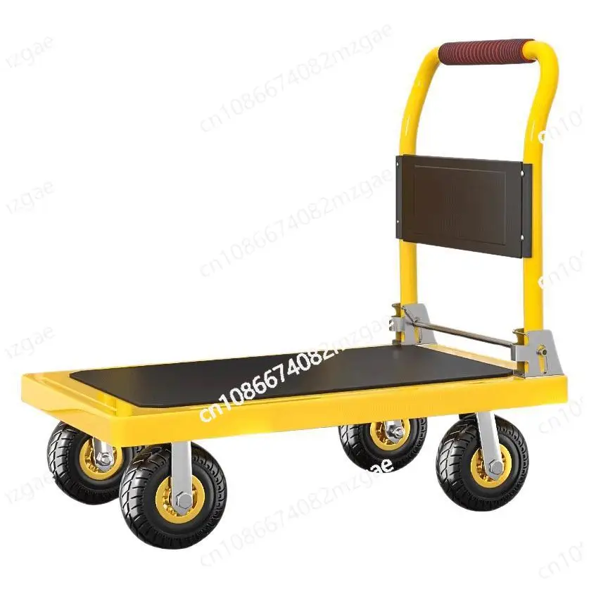 Thickened steel plate trolley pulling goods trailer hand silent handling