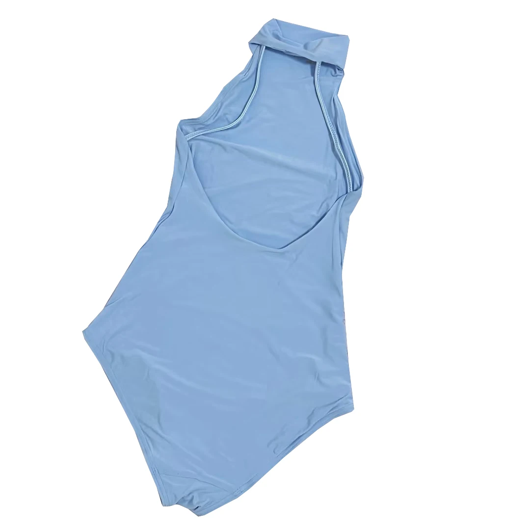 

Женское облегающее платье из эластичного нейлона с запахом на шее в балетном стиле