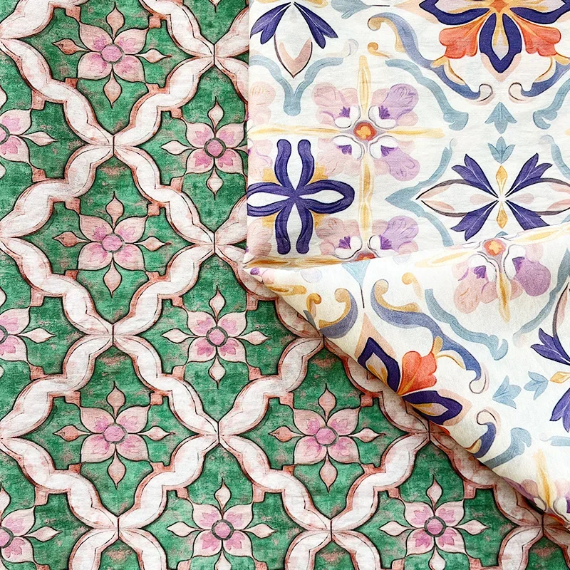 

Парчовая цветочная цифровая печать, хлопчатобумажная ткань, платье Cheongsam в этническом стиле, топ, ткань для шитья ручной работы