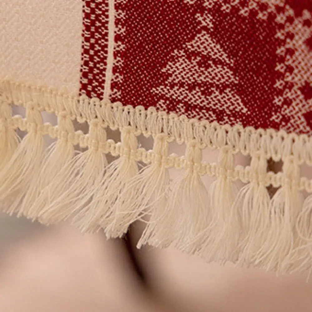 

Rectangle Christmas Table Runner Thickened Christmas Tree Printed Elks Tablecloth Long Red Xmas Desktop Decoration Coffee Table