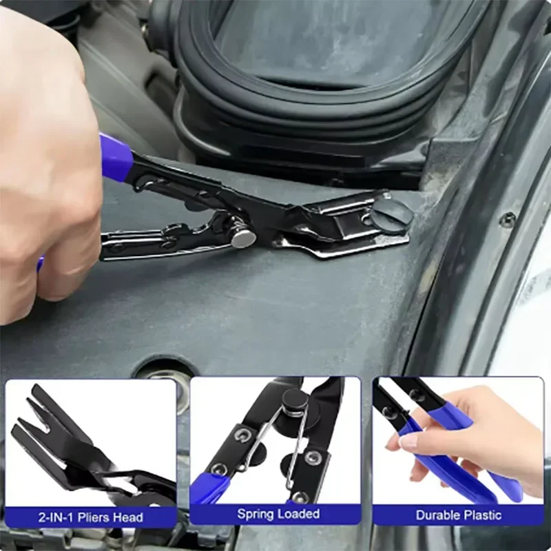Car Clip Removal Pliers Tools Auto Body Panel Door Fastener Push Pin Trim Removal Tool Kit Automotive Pry Tool Repair Set