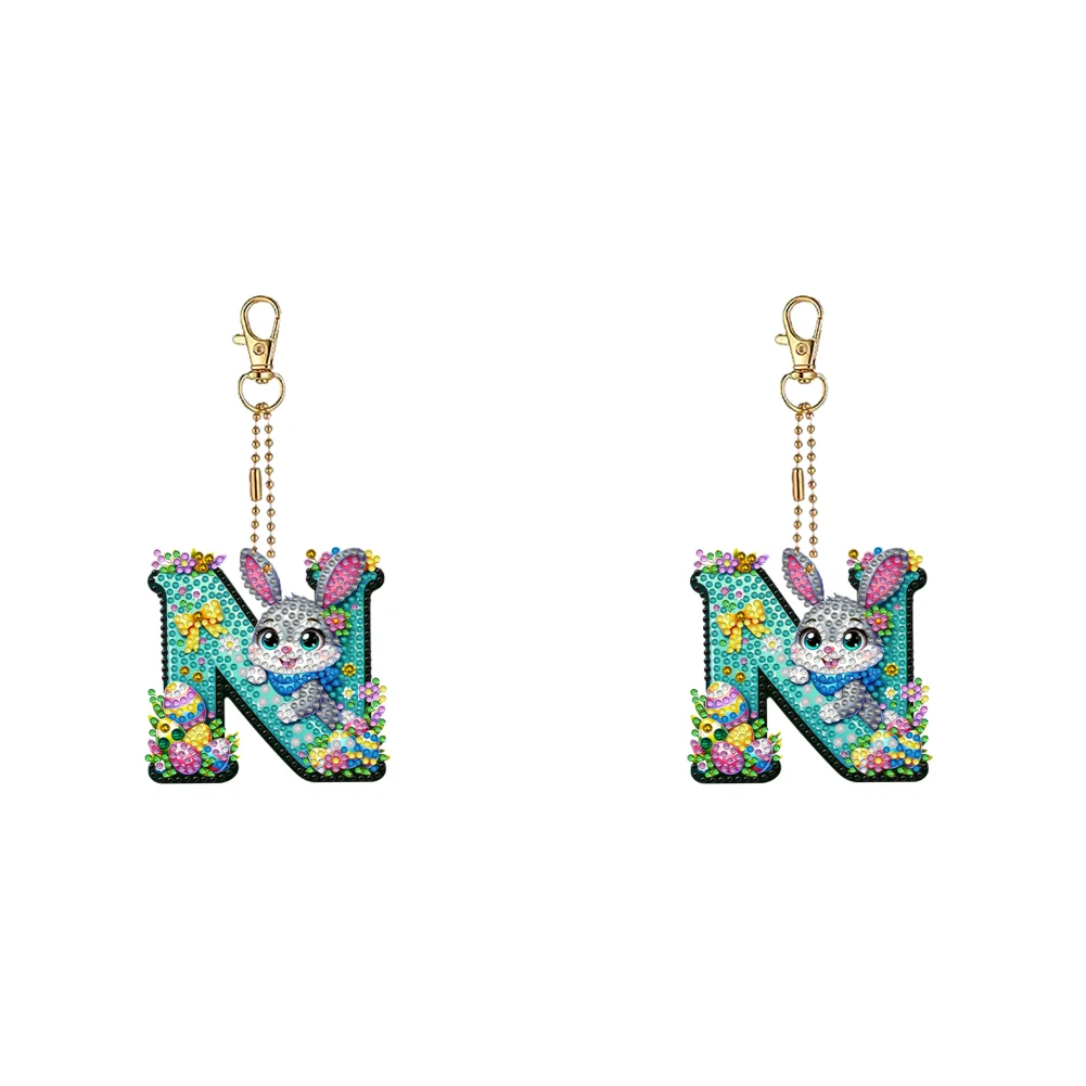 

PET Double Sided Special Shaped Easter Alphabet DIY Diamond Painting Keychain