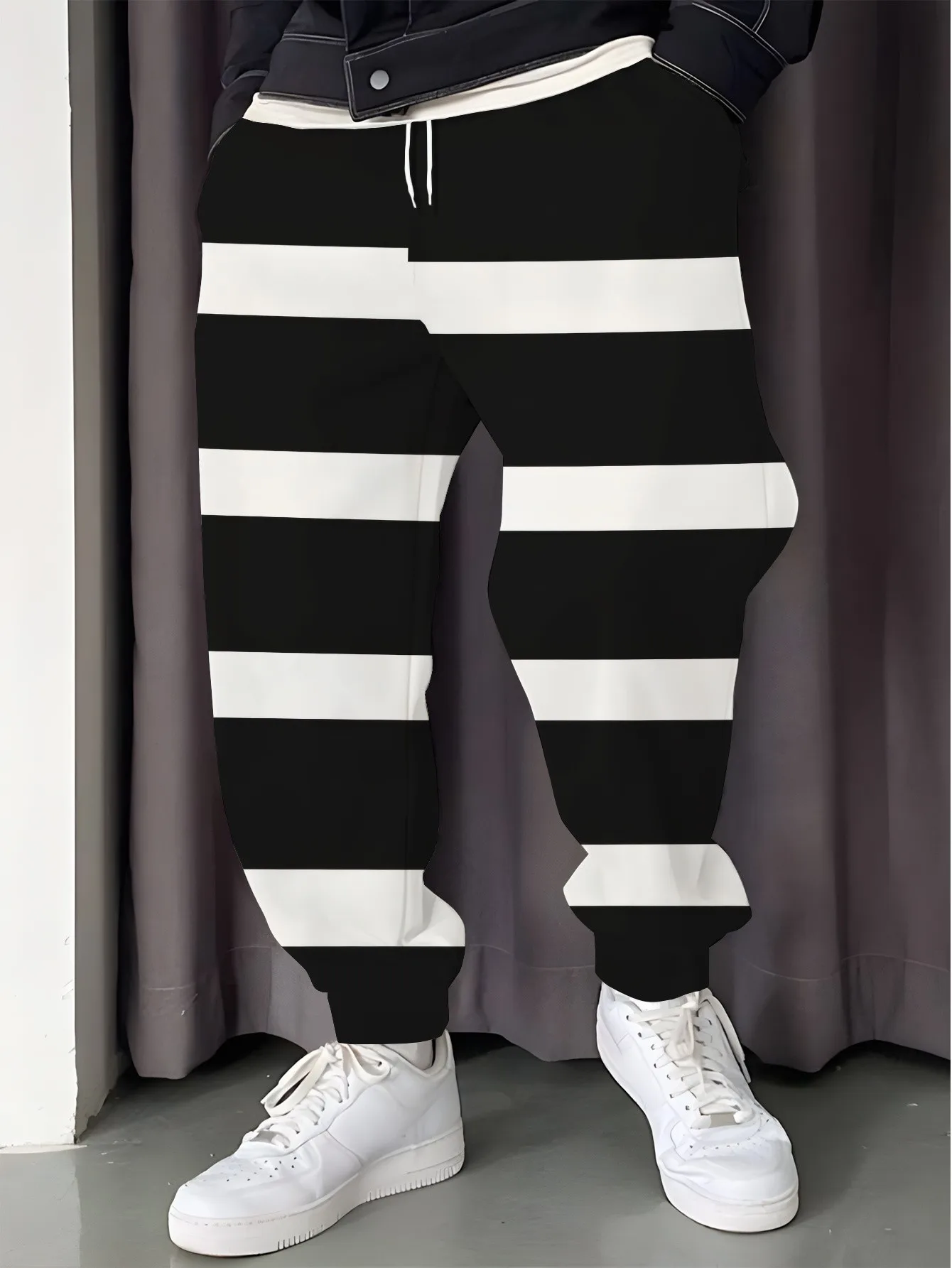 2026 Autumn Best-selling Street Fashion - Simple Comfortable Soft 3D Stripes Pattern Printed Men's Casual Pants