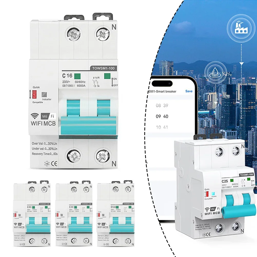 

TOWSM1 100 Intelligent WIFI Reclosing Circuit Breaker for Remote Control Overload and Short Circuit Protection