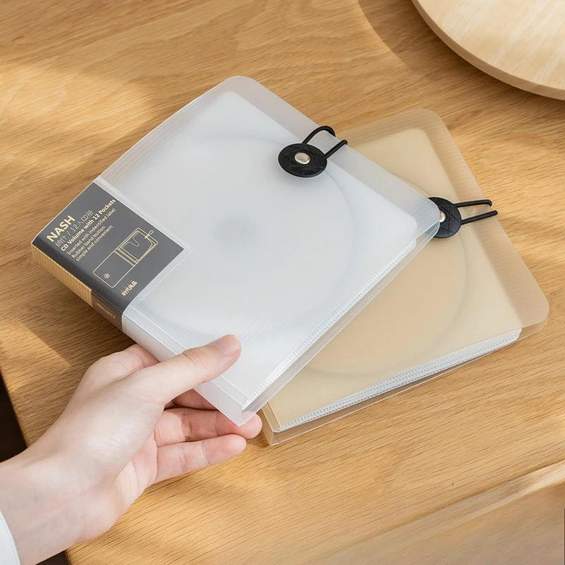 Minimally Designed DVD Disc Box, Home CD Bag Storage Book, 12 Entry CD Plastic Storage Box, Car Portable Game Disc Storage Bag
