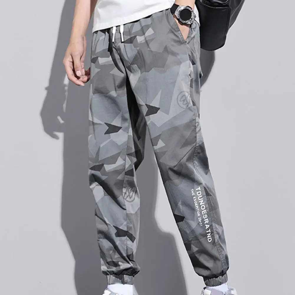 Men Cargo Pants Camouflage Letter Jogger Trousers Hip-hop Mid Waist Summer Casual Sweatpants Techwear anime moletom masculino