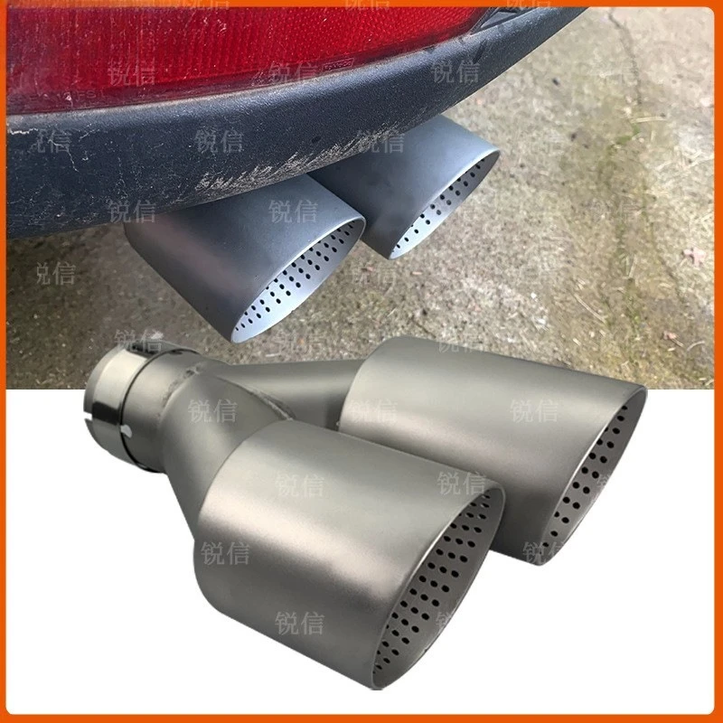 

For porous double welded edge automotive modified exhaust pipe tail throat double stainless steel muffler with mesh AK Scorpio