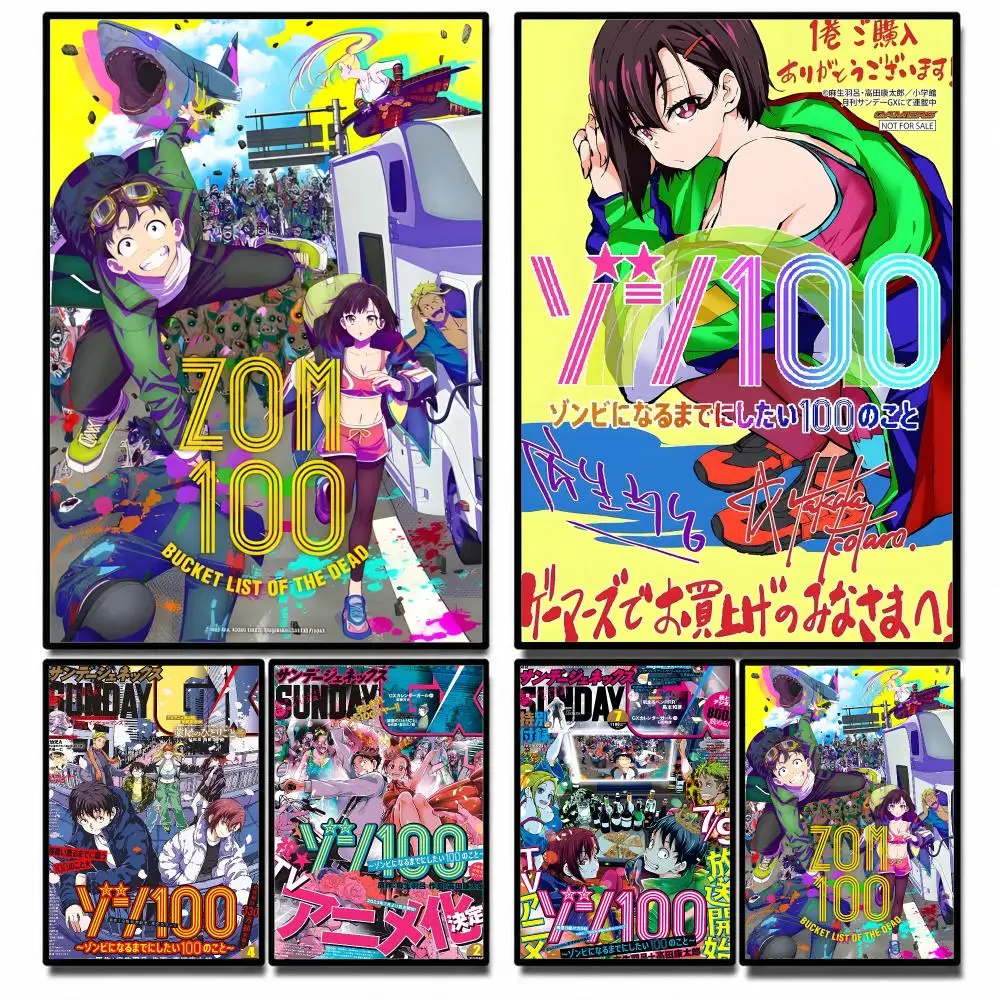 Anime Zom 100: Bucket List of the Dead High-definition poster stickers, suitable for bedroom, living room, home decoration