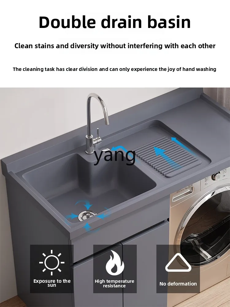 حوض مجموعة خزانة غسالة الشرفة LMM مع لوح غسيل على شكل قرص العسل من الألومنيوم لقطع زاوية الخزانة المتكاملة