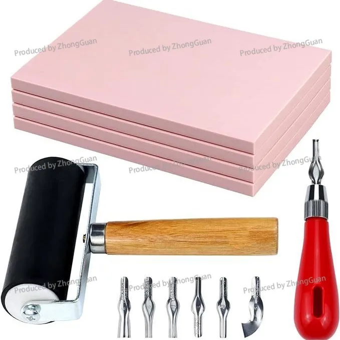 Diy Rubber Stamp Carving Tool Set - Includes Rubber Bricks for Engraving