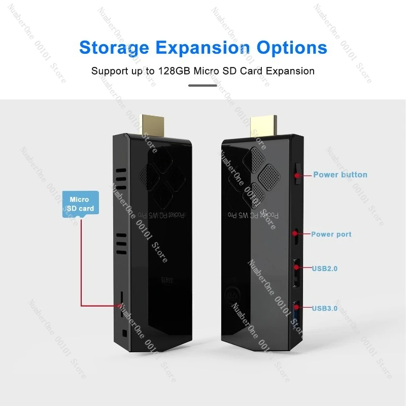 Z8350 Mini PC رباعي النواة المضيف 2G 32G Win10 نظام، كمبيوتر صغير صغير، عصا كمبيوتر صغيرة