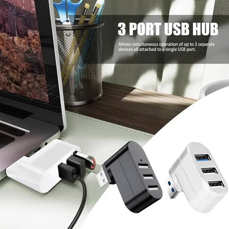 USB Hub 3.0 Adapter Rotate High Speed U Disk Reader USB Splitter 3 Ports USB 2.0 for Xiaomi Ma-cbook Pro Laptop PC Accessories