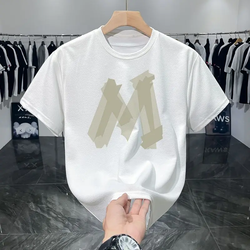 

Korean Trend Versatile New Summer Men's O-Neck Letter Printing Breathable Simplicity Casual Loose Short Sleeve T-Shirts Tops