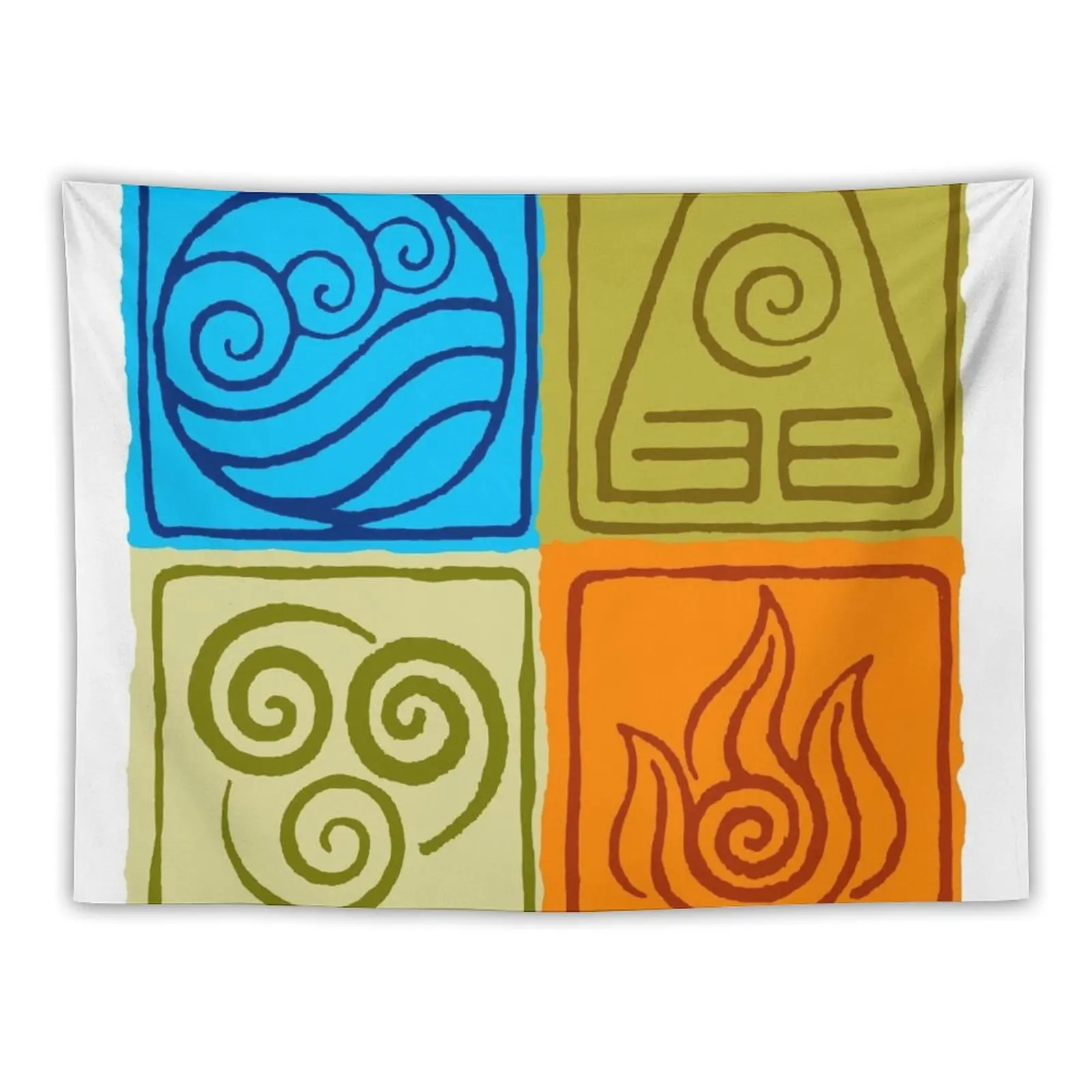 The Four Elements - Avatar: The Last Airbender Tapestry Bedroom Decor House Decor Room Ornaments Carpet On The Wall Tapestry