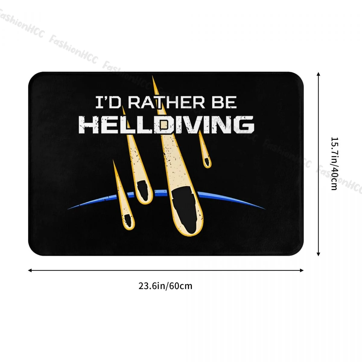 Helldivers II Games Bath Mat I'd Rather Be Helldiving Doormat Kitchen Carpet Balcony Rug Home Decor