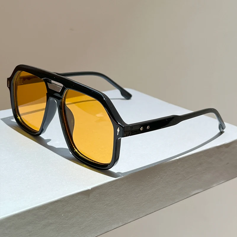 KAMMPT Oversized Pilot Sunglasses Men 2026 New Double Bridge Outdoor Casual Shades Women Trendy Stylish Design Decor Sun Glasses