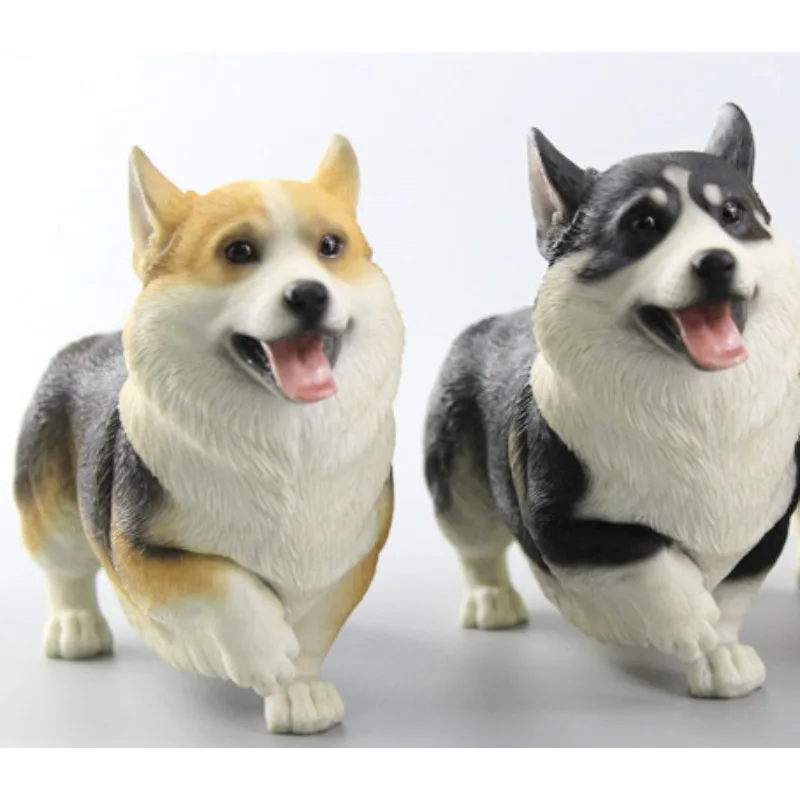 Xmmos 1/6 Welsh Corgi Model Resin Model Cute Hobbies Simulation Animal Model for 12inch Action Figures Accessory Toys