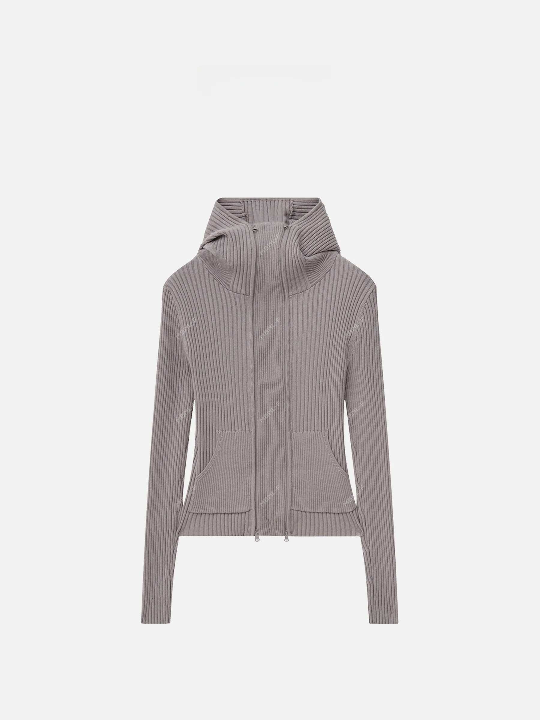 

MBNLF Anti-Aging Magic Hand Slimming Layered Double Zipper Sweater Long Sve Loose Fit Regular Length Spring 2025