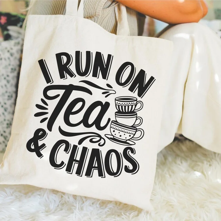 

Tea Lover Canvas Tote Bag Spacious Reusable Design Tote Hangbag for Office and Commuters School