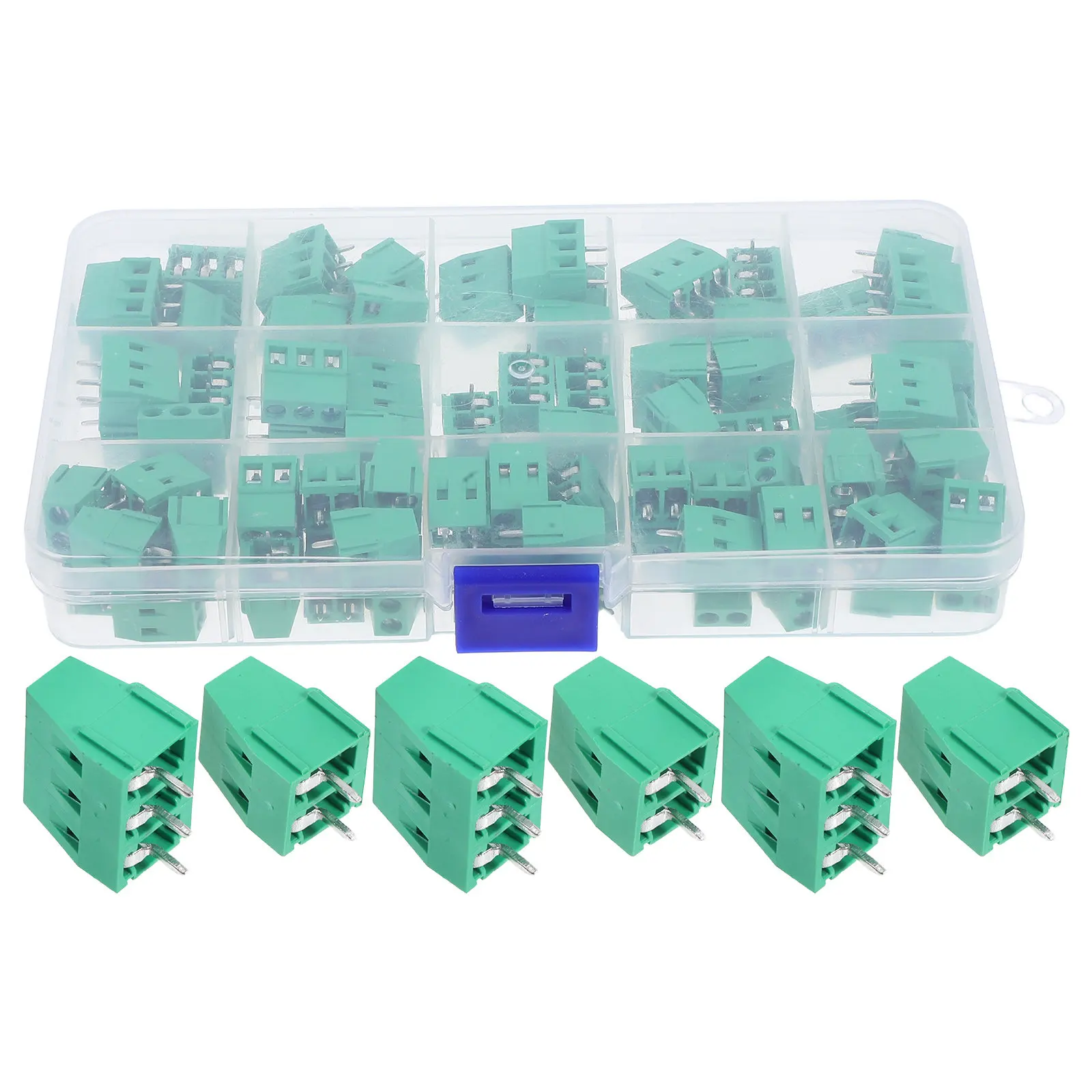 80Pcs Screw Terminal Block Connector 2Pin 3Pin Electrical Wire Connector Threaded Lock Secure Connection Compact Bright Color