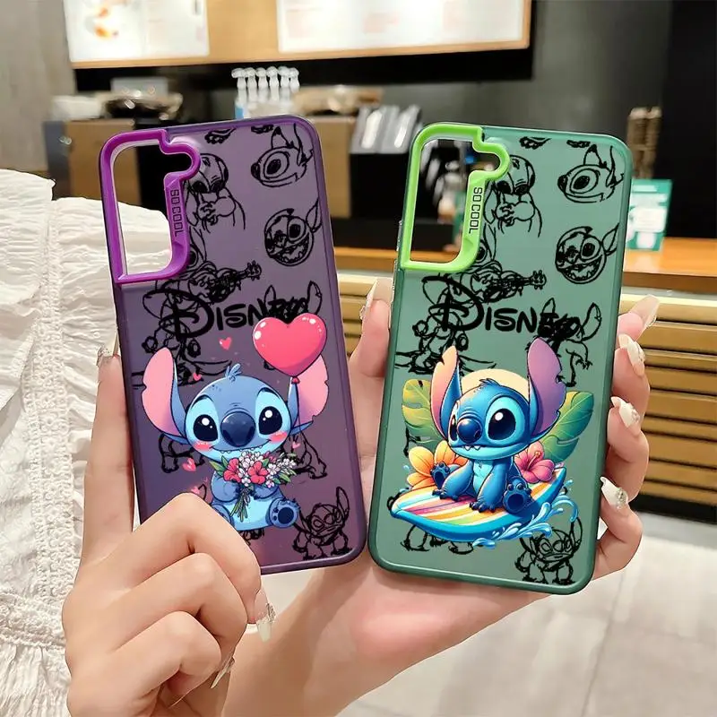 Lovely Disney Stitch Case for Samsung Galaxy S24 Ultra S20 S21 FE S23 Ultra Note 20 S22 Plus S20 FE S24 Soft Cover Luxury