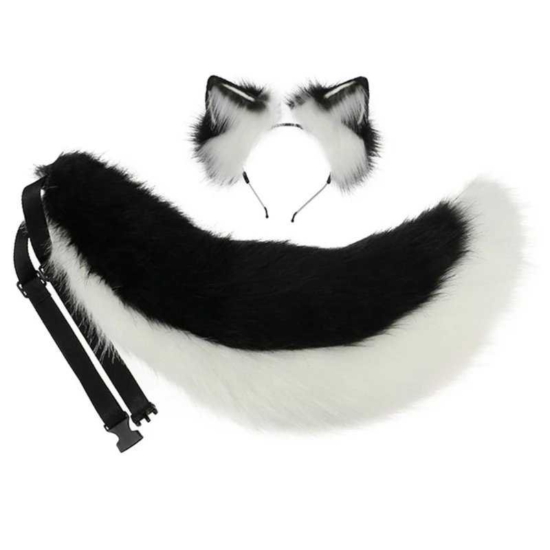 

Handmade Furry Animal Canine Ear Tail Set Furry Party Costume Tail Dropship