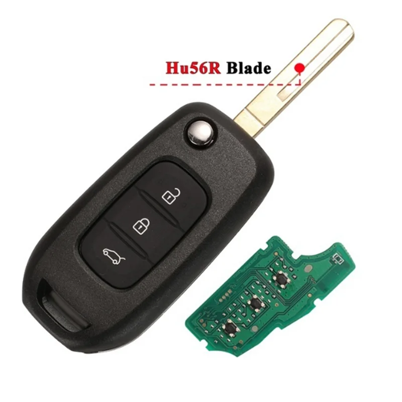 

AB56-Folding 3 Buttons Car Remote Control Key PCF7961M 4A Chip 433Mhz HU56R Key Blade For Renault Megane 3