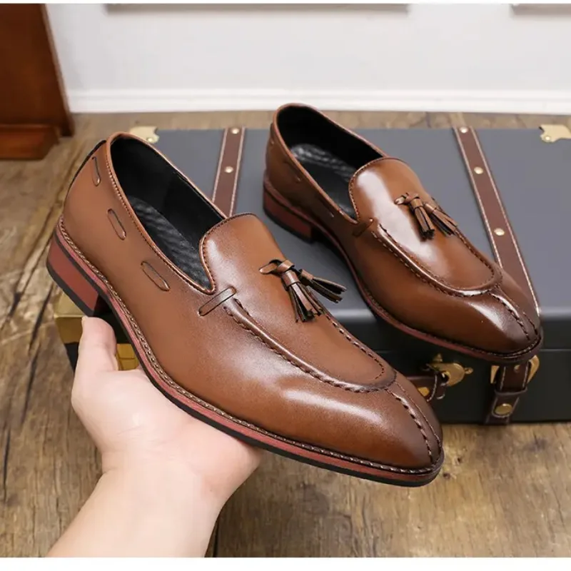 

Summer Fashion Casual Leather Shoes Men Large Size Business Formal Casual Shoes Wedding Lace Up Men Shoes