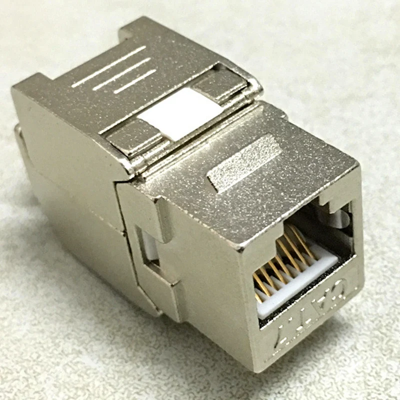 Toolless RJ45 Keystone Cat7 Cat6A Shielded FTP Zinc Alloy Module 10GB Network Keystone Jack Connector Adapter Cat7 Rj45