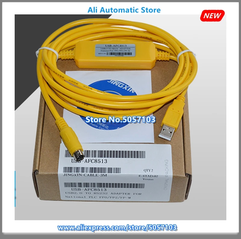 Yellow USB-AFC8513 FPG FP-X FP0 FP2 PLC Programming Cable
