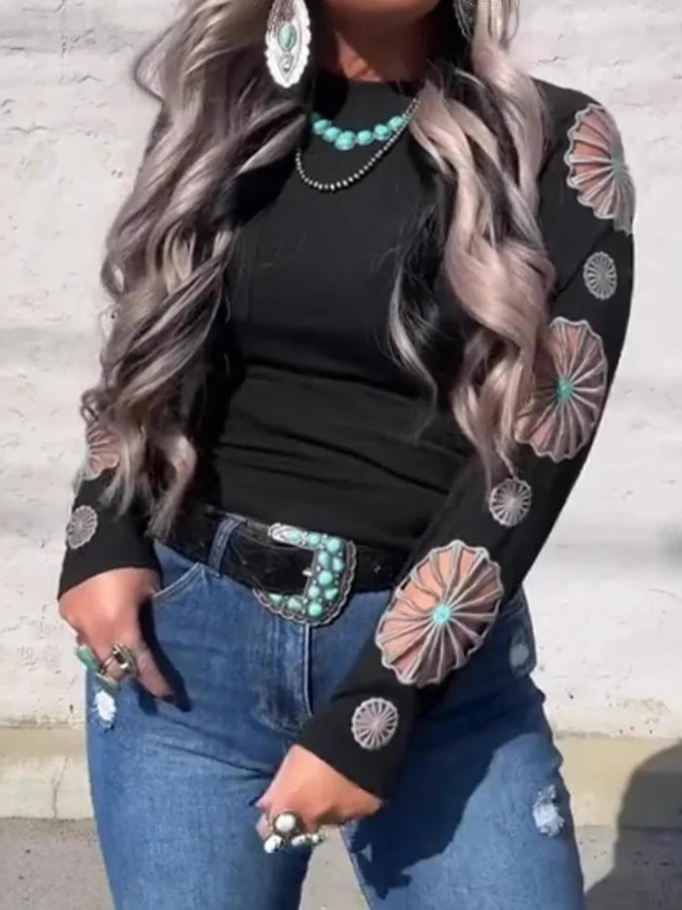 

2025 Women Hollow out Long Sleeve Blouse Spring Autumn Patchwork Chic Fashion Top Ladies Streetwear Holiday Simple Blouse Blusas