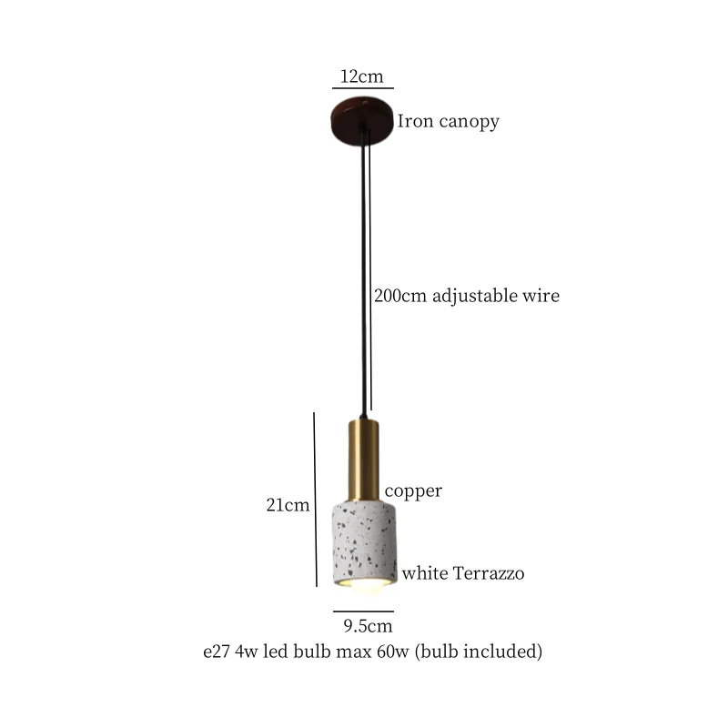IWHD Witte Terrazzo LED Hanglampen Nordic Moderne Woondecoratie Woonkamer Verlichting Bar Loft Keuken Hanglamp Lamparas