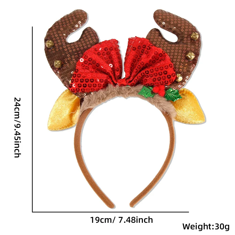 Christmas Headband Antler Xmas Tree Headband Noel Clown Hat Headwear Christma Hat Hair Clip Navidad Natal Happy New Year 2025