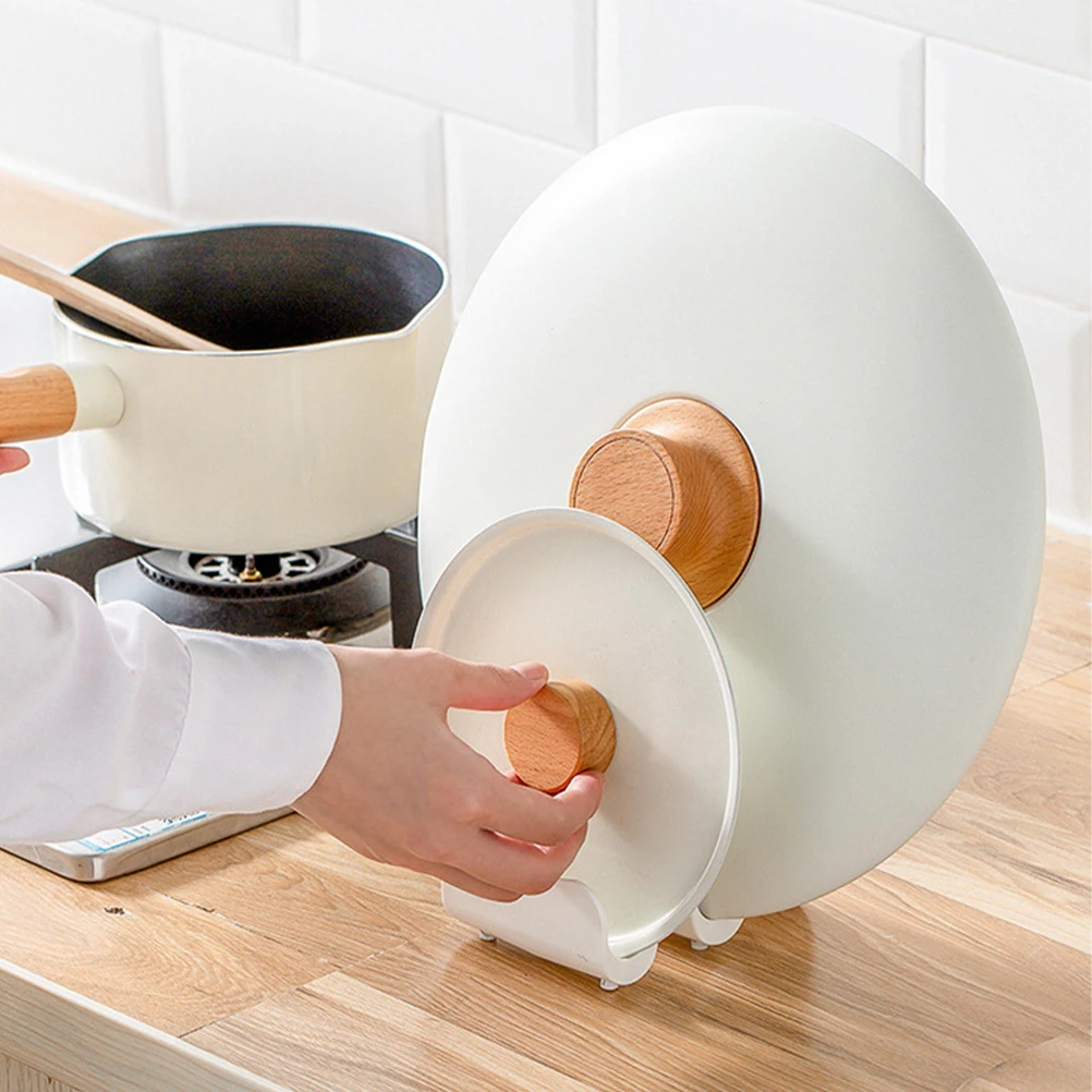 

Pot Lid Rack White Double Layer Kitchen Countertop Storage Reusable ganizer Pan Cover St Suitable Sizes Shapes