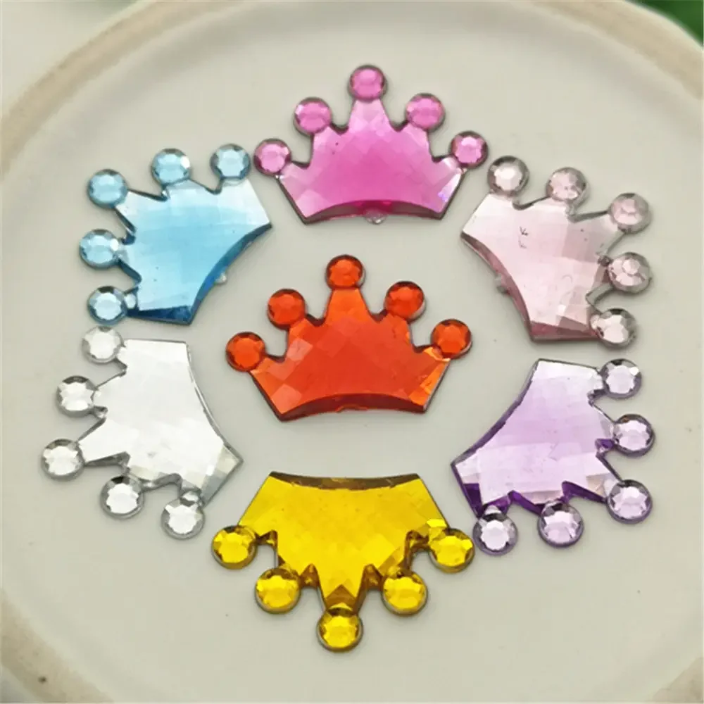 

100Pcs 15*18mm Crown Resin AB Color FlatBack Scrapbook Appliques Decoration DIY