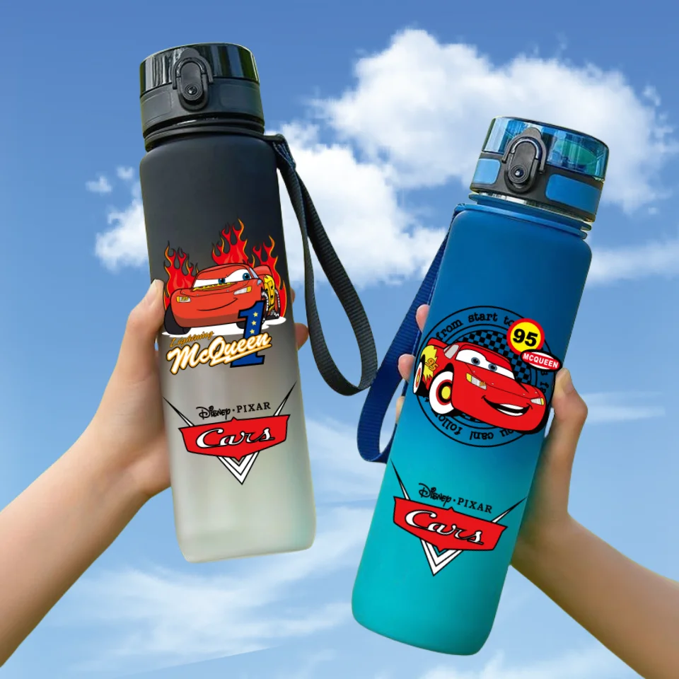 

650ML Anime Cars Lightning McQueen Sports Water Bottle Leak-proof Portable Outdoor Sports Drinking Water Bottle Birthday Gift