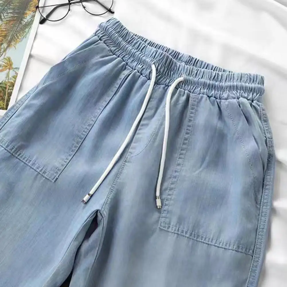 

2 Colors Women Harem Pants High Waist Drawstring Ankle-banded Daily Wear Deep Crotch Elastic Waist Women Trousers Casual Pants